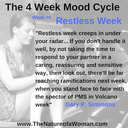 Restless Week is the third phase of the 4 Week mood Cycle